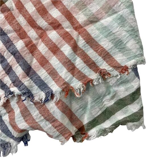 American Eagle plaid high neck frayed tank top women's XS - Picture 4 of 7